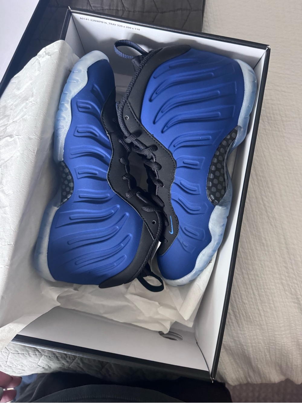 Nike Kids Blue and Black Foamposite-Style Sneakers